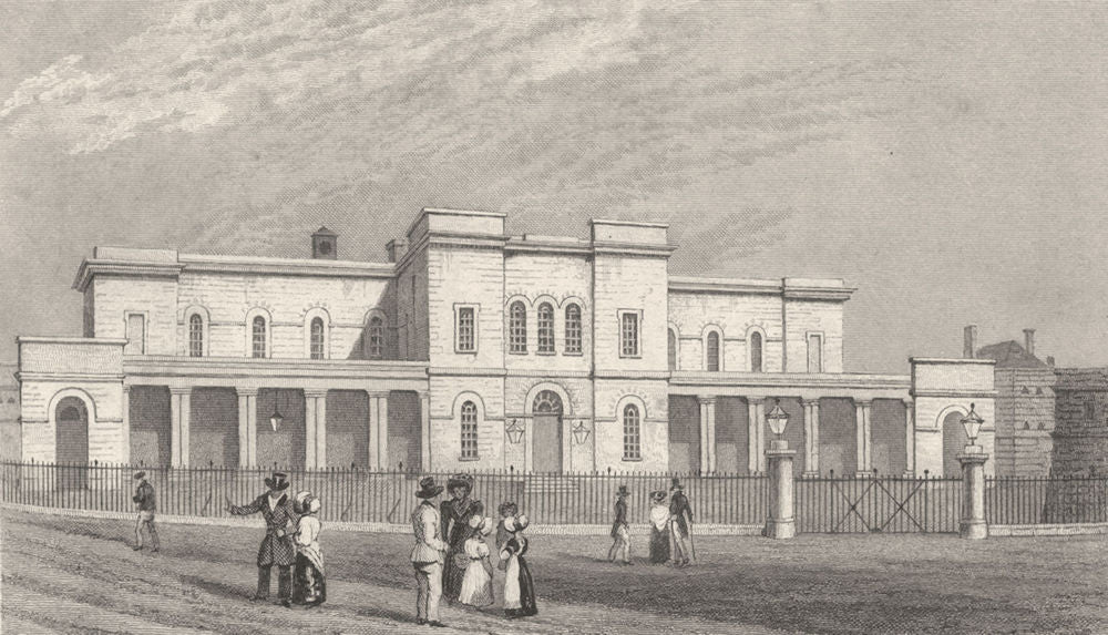 KENT. The New Sessions House, Maidstone Kent 1828 old antique print picture